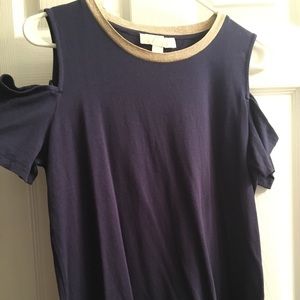 Navy and gold accent MK top size large
